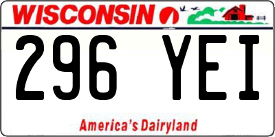 WI license plate 296YEI