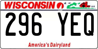 WI license plate 296YEQ