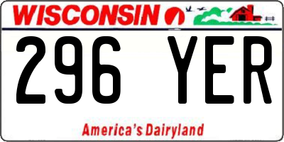 WI license plate 296YER