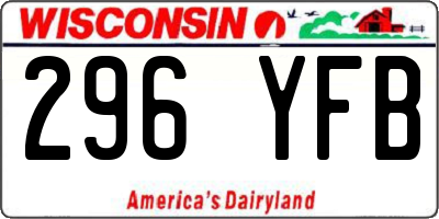 WI license plate 296YFB