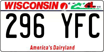 WI license plate 296YFC