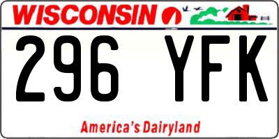 WI license plate 296YFK