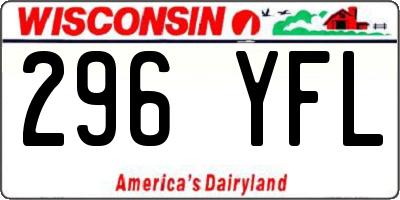 WI license plate 296YFL
