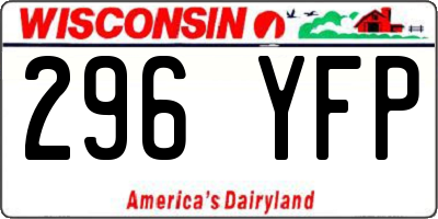 WI license plate 296YFP