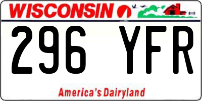 WI license plate 296YFR