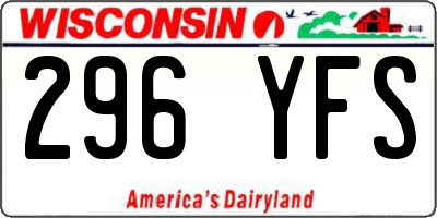 WI license plate 296YFS