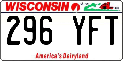 WI license plate 296YFT