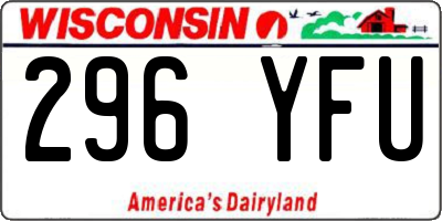 WI license plate 296YFU