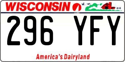 WI license plate 296YFY