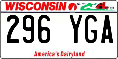 WI license plate 296YGA