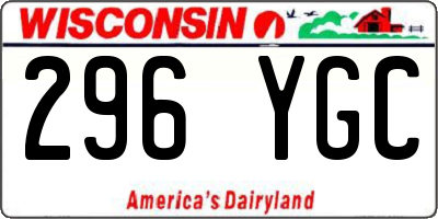 WI license plate 296YGC