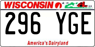 WI license plate 296YGE