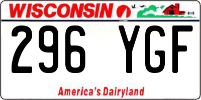 WI license plate 296YGF