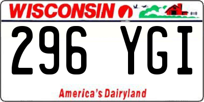 WI license plate 296YGI