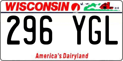 WI license plate 296YGL