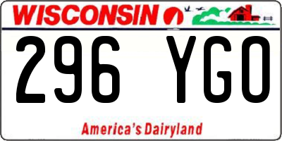 WI license plate 296YGO