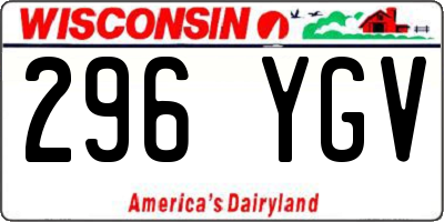 WI license plate 296YGV