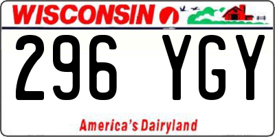 WI license plate 296YGY