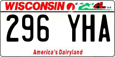 WI license plate 296YHA