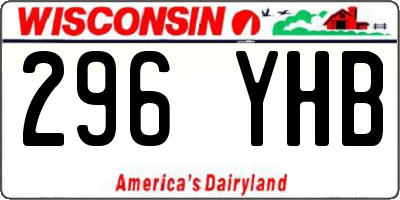 WI license plate 296YHB