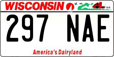 WI license plate 297NAE