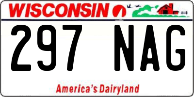 WI license plate 297NAG