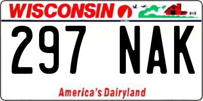 WI license plate 297NAK