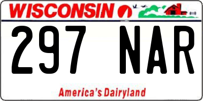 WI license plate 297NAR