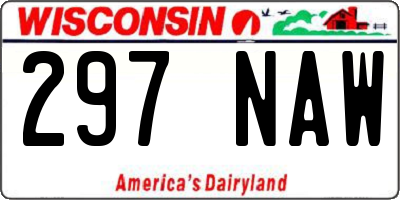 WI license plate 297NAW