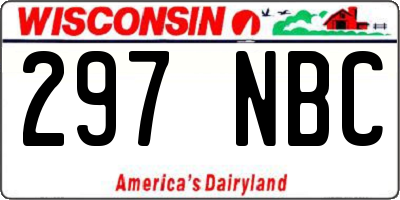 WI license plate 297NBC