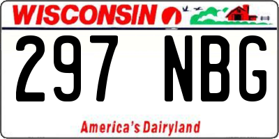 WI license plate 297NBG