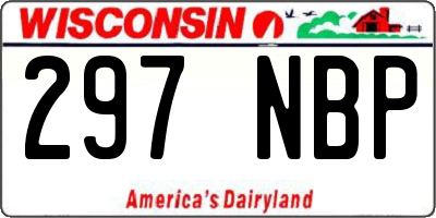 WI license plate 297NBP
