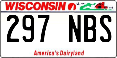 WI license plate 297NBS