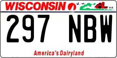 WI license plate 297NBW
