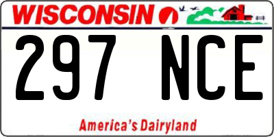 WI license plate 297NCE