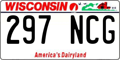 WI license plate 297NCG