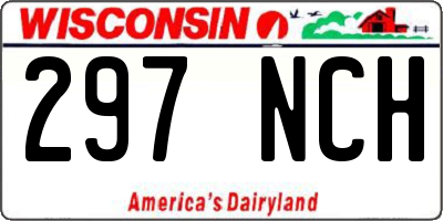 WI license plate 297NCH