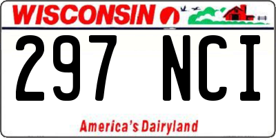 WI license plate 297NCI