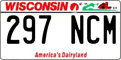 WI license plate 297NCM