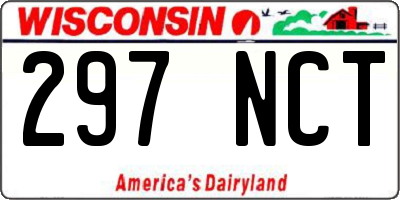 WI license plate 297NCT