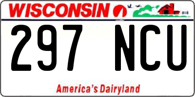 WI license plate 297NCU