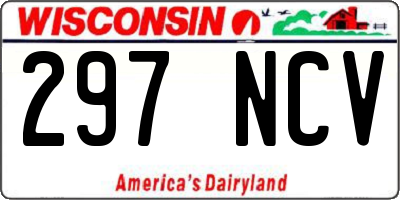 WI license plate 297NCV
