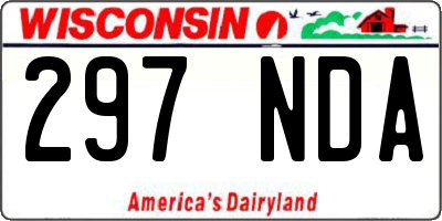 WI license plate 297NDA
