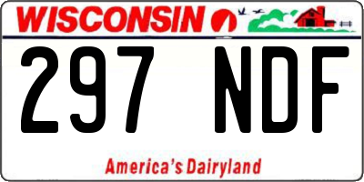 WI license plate 297NDF