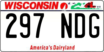 WI license plate 297NDG