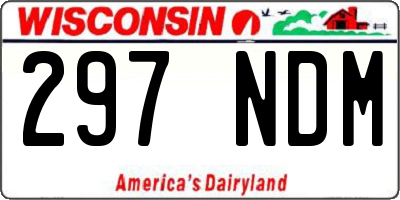 WI license plate 297NDM