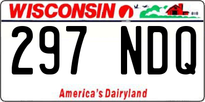 WI license plate 297NDQ