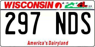 WI license plate 297NDS