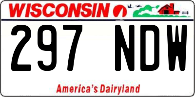 WI license plate 297NDW