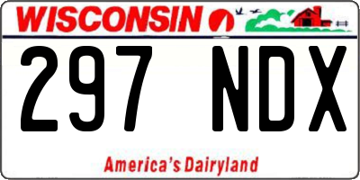 WI license plate 297NDX